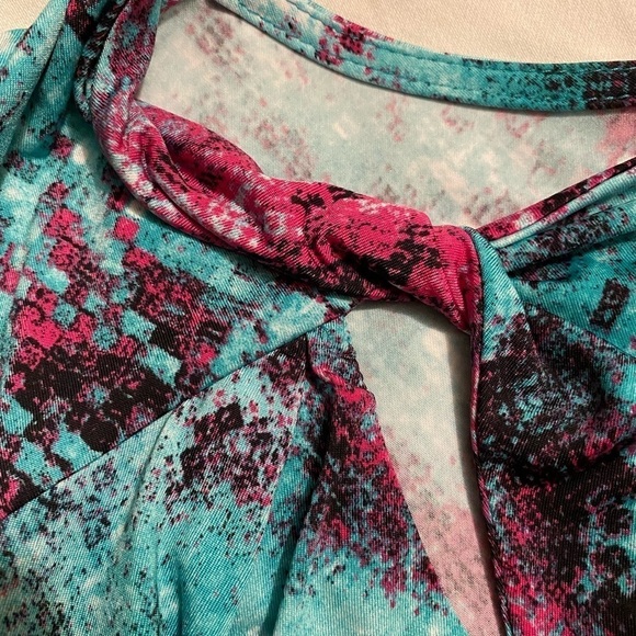 SALE MELANIE Lyne sleeveless blouse green and pink size XS - Picture 4 of 4